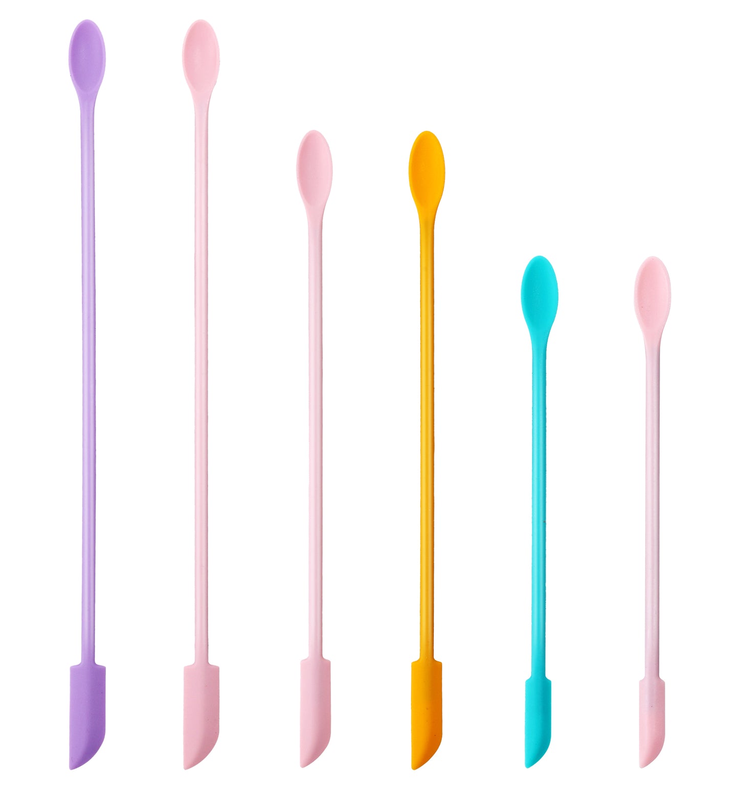 Silicone Makeup Spatula, 6PCS Silicone Mini Spatula Set for Cosmetic Bottles and Kitchen Jars to Get Last Product Out Efficiently
