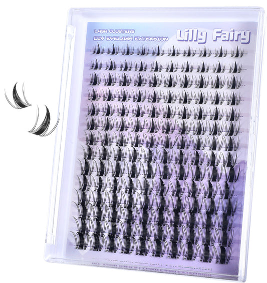 140 Pcs Fairy Lash Clusters, Fairy Lashes 8-16mm Eyelash Cluster Extension Set with Invisible Band, Wispy Individual Lashes for Natural Look