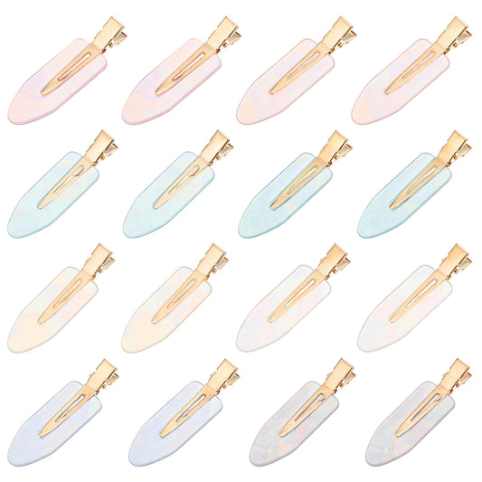Oruola 16 Pack No Crease Hair Clips,No Bend Hair Clips,Creaseless Hair Clips for Styling,2.4" Flat Hair Pins For Salon Styling Bang,Decorative Accessories for Women and Girls (Multicolor)