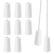 guduling 8pcs Blind Pull Cord Ends, Wood Cord Knobs, Small Pendants Drops for Bathroom Light Pull Cords Handle Shades Decoration(White)