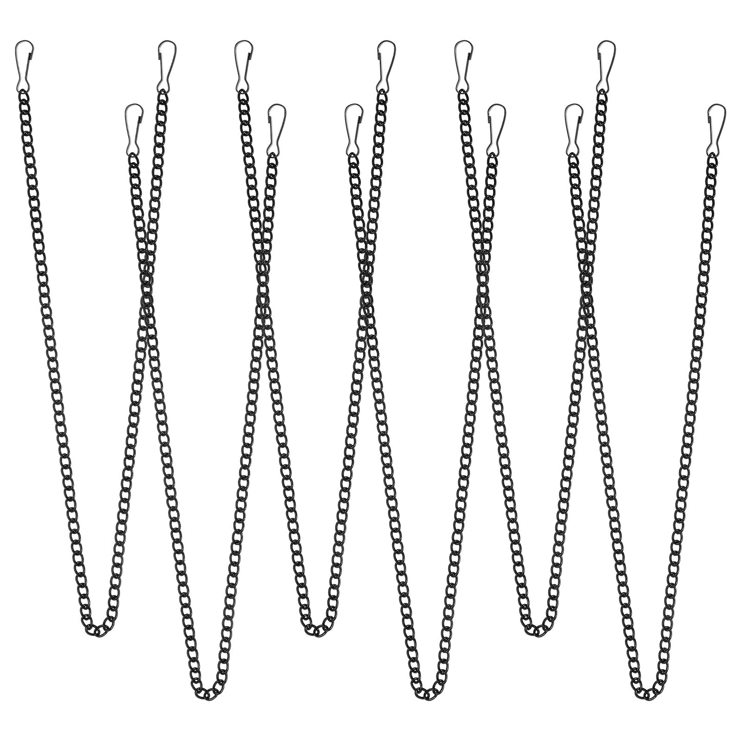 Classicseali 6 Pcs Hanging Chains with Hooks,20 Inch Chain for Hanging Stained Glass,Stainless Steel Chain to Hang Stained Glass,for Hanging Flower Pot Accessories, Bird Feeders,Plant Baskets,Silver