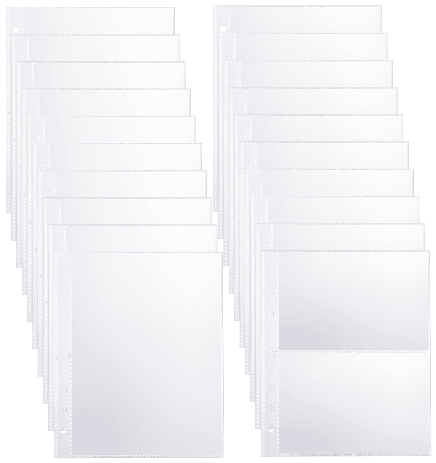20 Sheets A5 Ring Binder Inserts, Plastic Clear Photocard Sleeves Poly Pocket Double Sided Page Protectors for 6 Ring A5 Binder, Perfect for Index Cards Postcards Pictures, 7.8x5.98 Inch (20x15cm)
