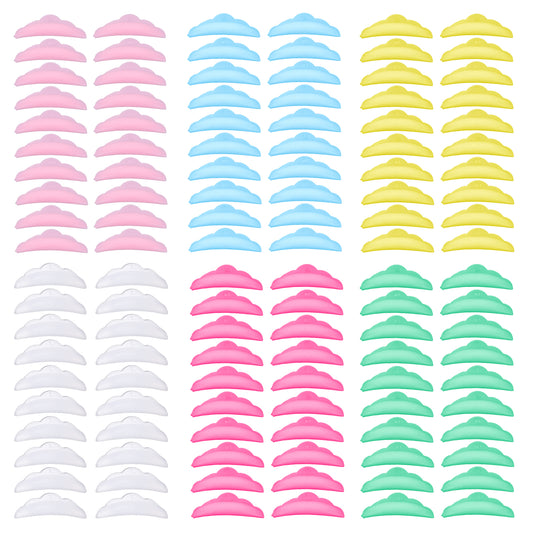 Classicseali 120PCS Lash Lift Shields, Silicone Eyelash Lift Pads, Multicolor Reusable Soft Lash Lifts Pads, Makeup Beauty Tools, for Full Eyes, for Eyelash Lifting and Coloring, 5 Sizes