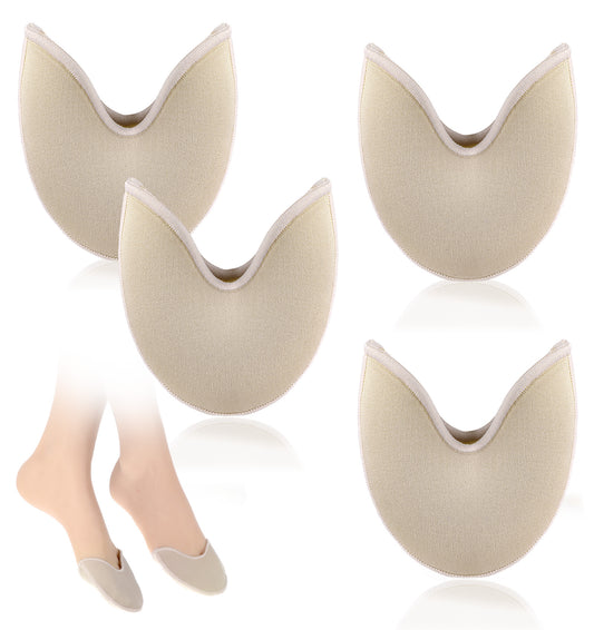 2 Pairs Toe Pads for Pointe Shoes, Half Socks for Pointe Shoes, Anti-Slip Cushion Toe Cover for Women Dance Forefoot Pain Relief (Short)