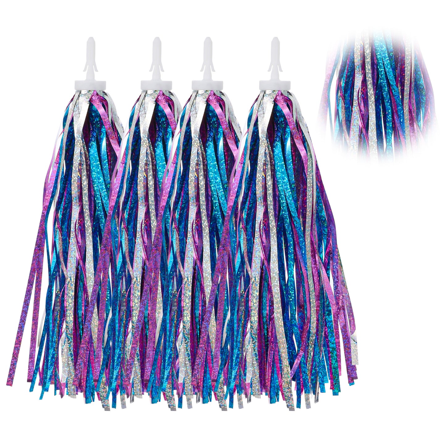 Classicseali 4pcs Bike Tassels for Girls, Colorful Bicycle Streamers, Durable Bike Streamers for Girls, Suitable for All Kinds of Children's Vehicles, including Bicycles, Scooters and Tricycles