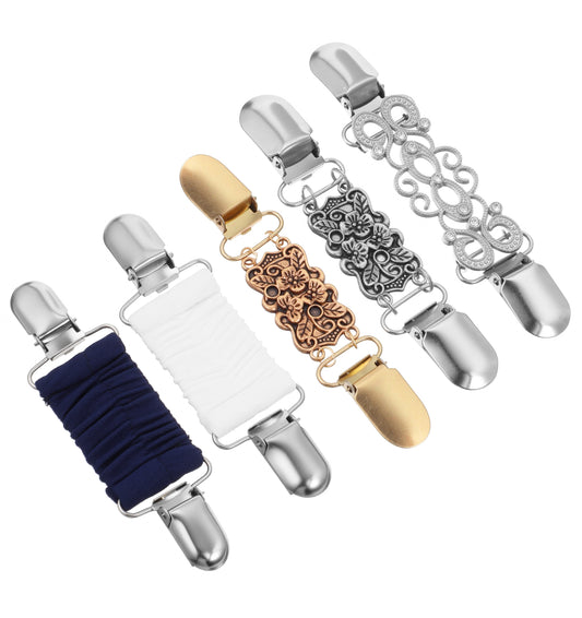 ValueBargain 5PCS Cinch Clips for Clothes, Vintage Waist Tightener Pins for Dress Cardigan Sweater, Adjustable Style Accessories to Stop Gaping Women's Retro Clothing Decor & Travel Essentials