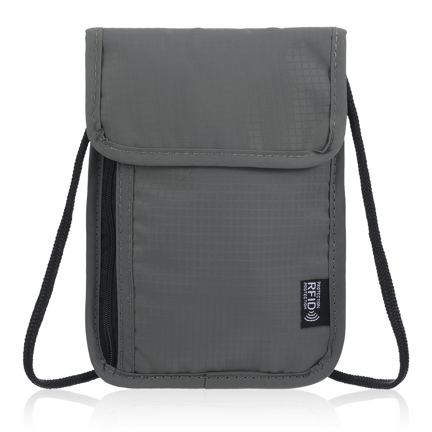 Classicseali Neck Wallet for Traveling Women, 5.5" L x 7.9" W Rfid Blocking Passport Holder, Security Lightweight Travel Neck Wallet Travel Passport Holder, Neck Pouch Gifts for Women Men, Grey