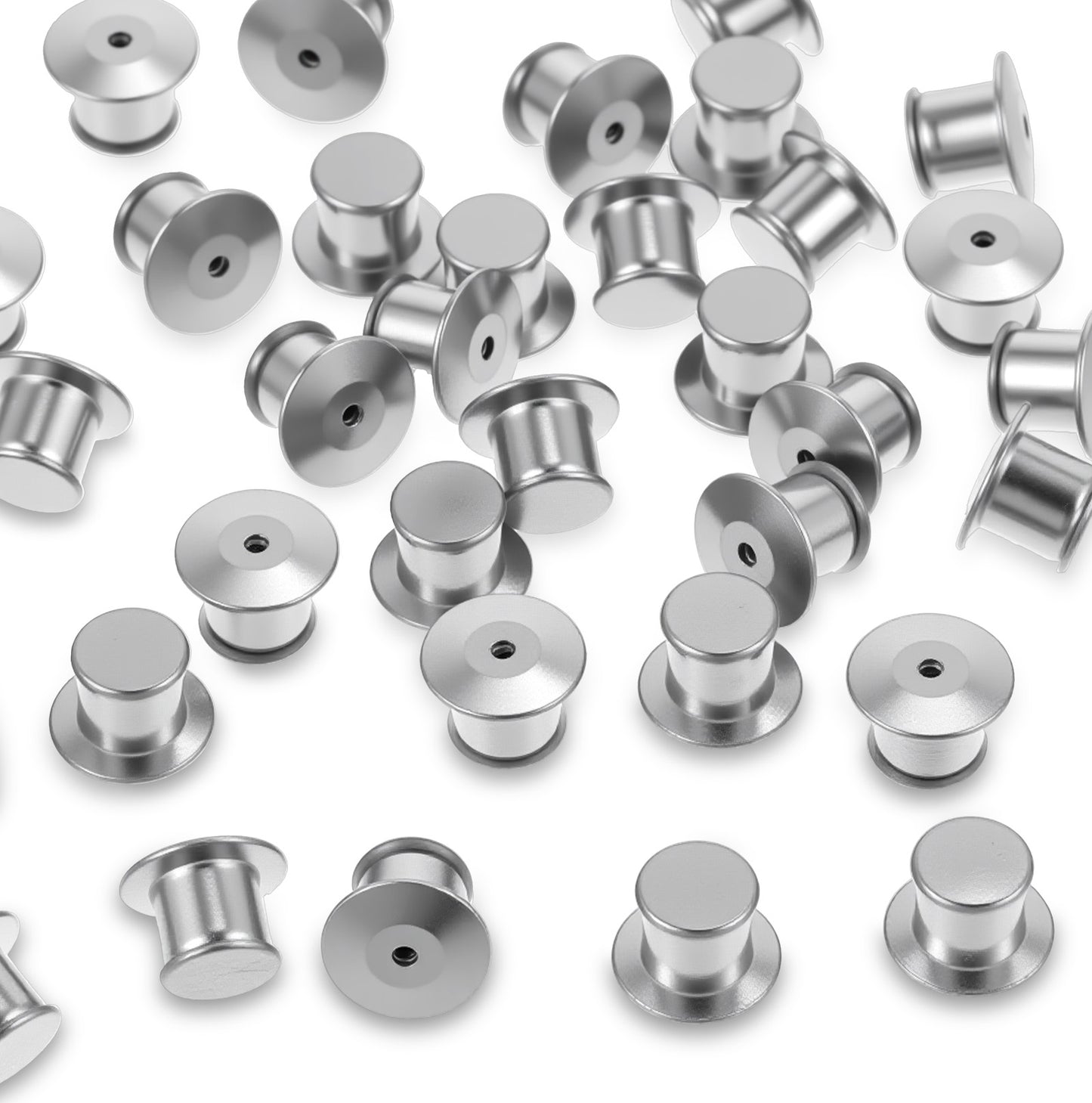 Classicseali 40pcs Locking Pin Back, Metal Locking Pin Backs for Enamel Pins, Pin Backs Locking Bulk, Silver