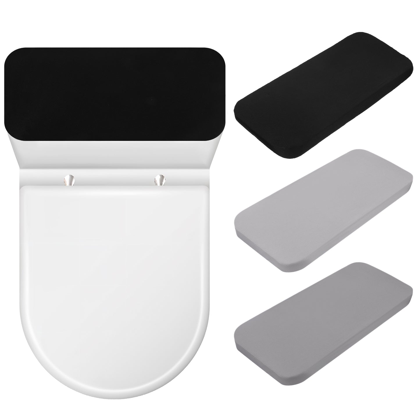 oruola 3Pcs Toilet Tank Lid Cover,StretchUniversal Toilet Tank Lid with Elastic Bottom,Polyester Toilet Tank Lid Cover for Bathroom,Machine Wash, Multicolor