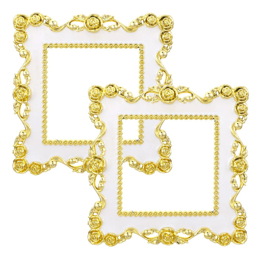 Classicseali 4Pcs Light Switch Covers, Light Switch Surround, Lightswitch Cover Plate, Gold Resin Switch Plates, 15.5x15.5cm Decorative Light Switch Cover Plates for Living Room, Office, Home Decor