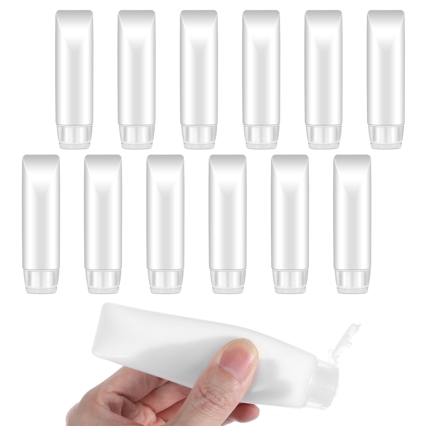 guduling 12 Pcs Travel Bottles,30 ml Clear Plastic Empty Squeeze Bottle,Transparent Refillable Cosmetic Containers Travel Size Bottles,Leak Proof Small Squeeze Bottle for Toiletries,Makeup,Shampoo