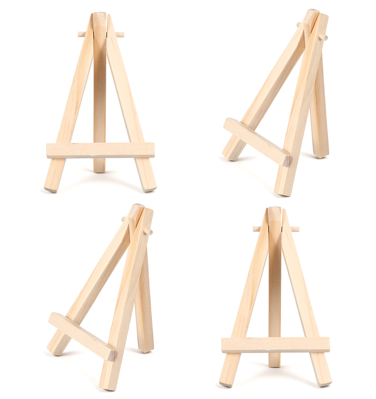4 Pcs Mini Easel Stand, 5" Small Wooden Easel for Photo Canvas Card Craft