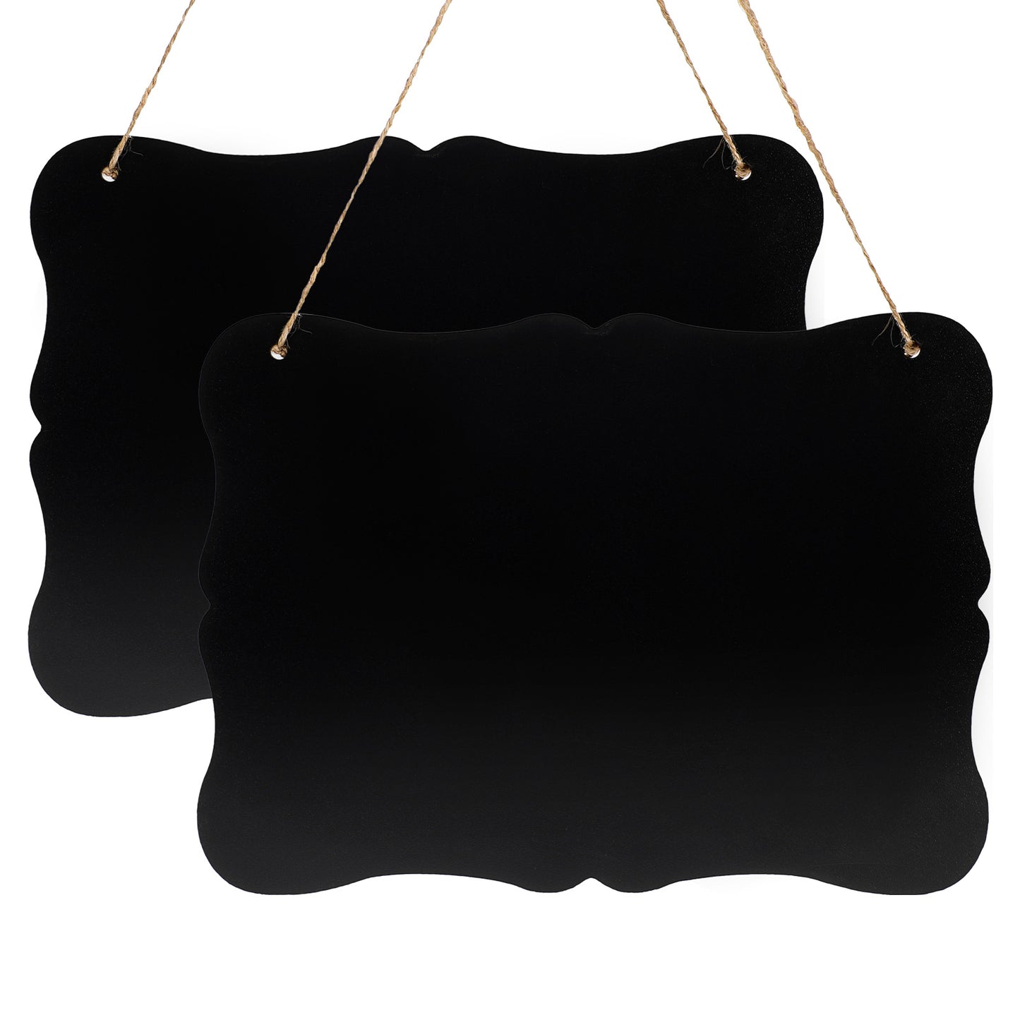 Elegaperma 2Pcs Hanging Chalk Board, Small Hanging Blackboard with Pre-Drilled Holes, Versatile Hanging Sign for Wall Decor Kitchen Office and Retail