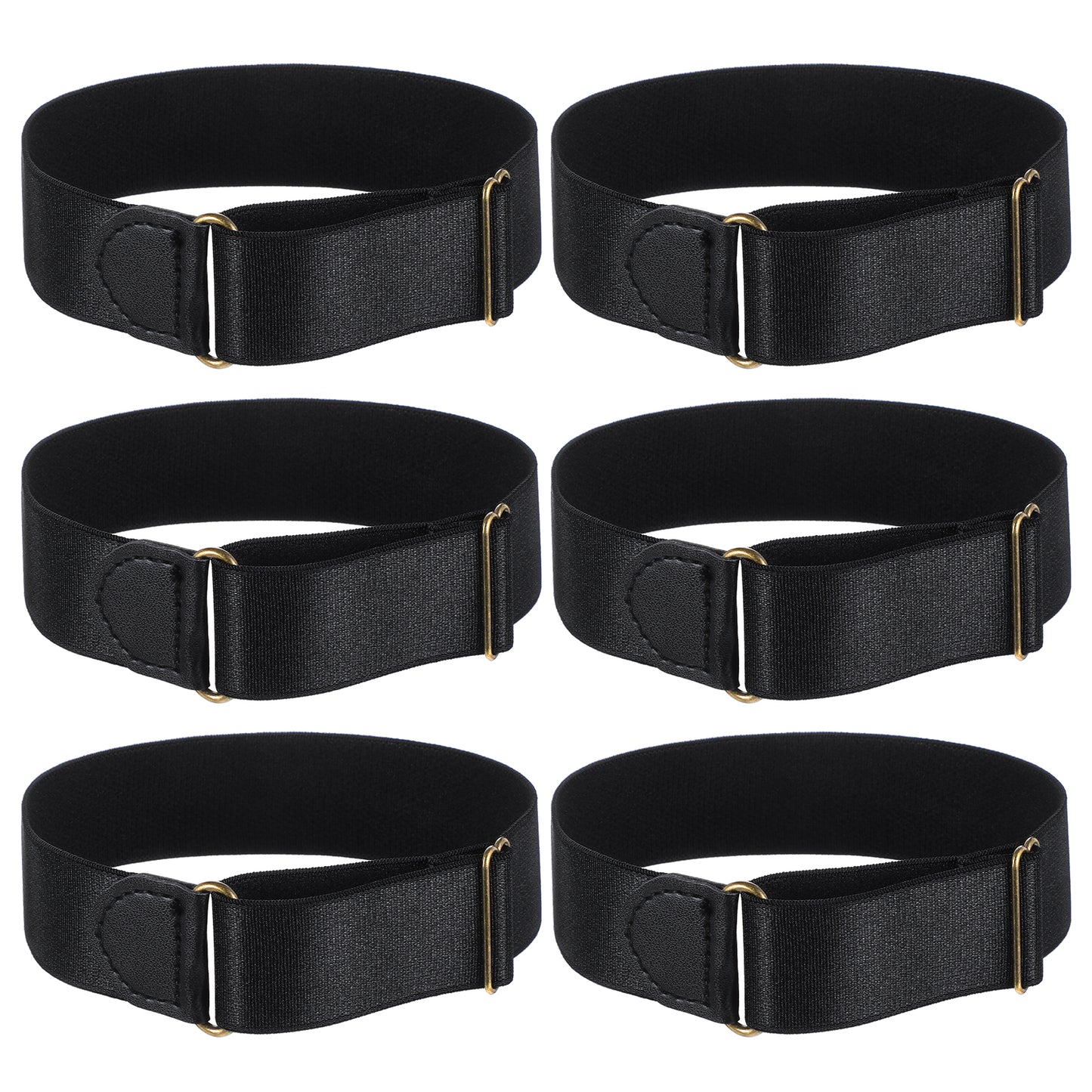 guduling 6 Pcs Sleeve Garters–Black Elastic Adjustable Sleeve Garters for Men,Arm Garters for Men & Women, Anti-Slip Armbands to Keep Rolled-Up Sleeves in Place