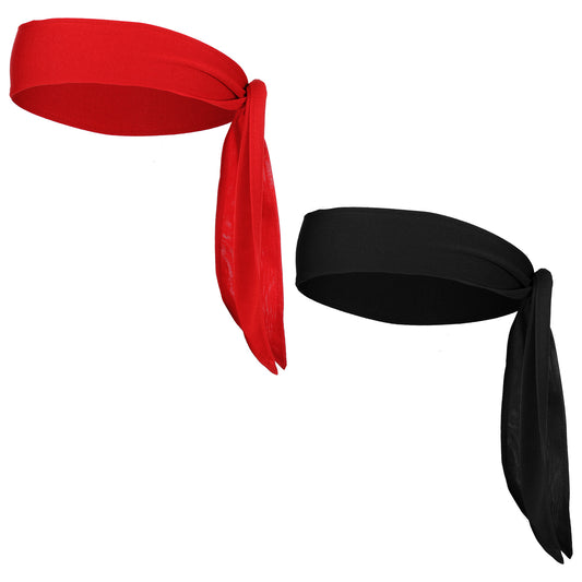 2 Pcs Red Bandana Headband for Men & Women, Sweat Bands for Soccer (2 Colors)