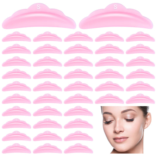 100 Pcs Lash Lift Pads - Pink Small Silicone Shields for Lash Perm Kits, Ideal Eyelash Lifting Makeup Tool 优化后五点描述