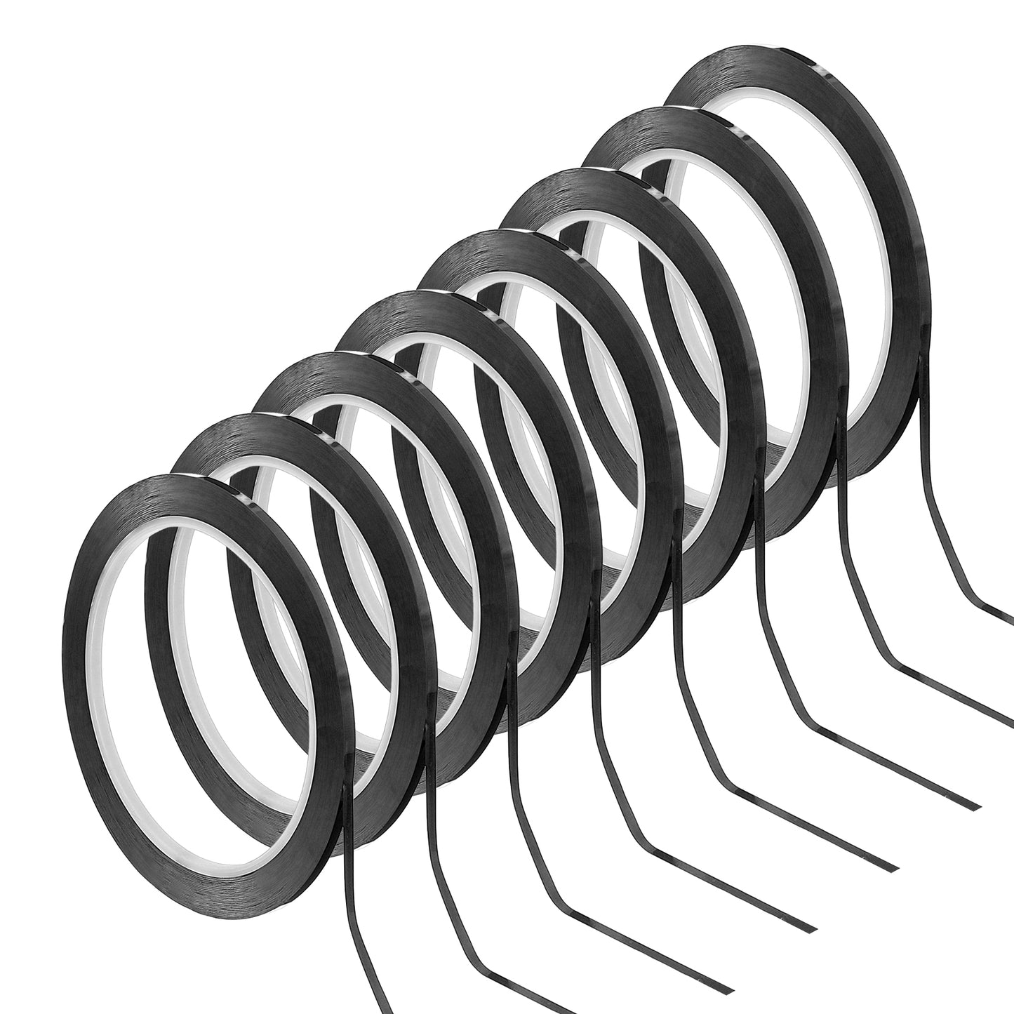 Classicseali 8 Rolls Whiteboard Tape, Black Whiteboard Tape Grid Marking Tape, 3mm Width Adhesive Thin Black Tape for Graphic Chart, Presentations and Artwork