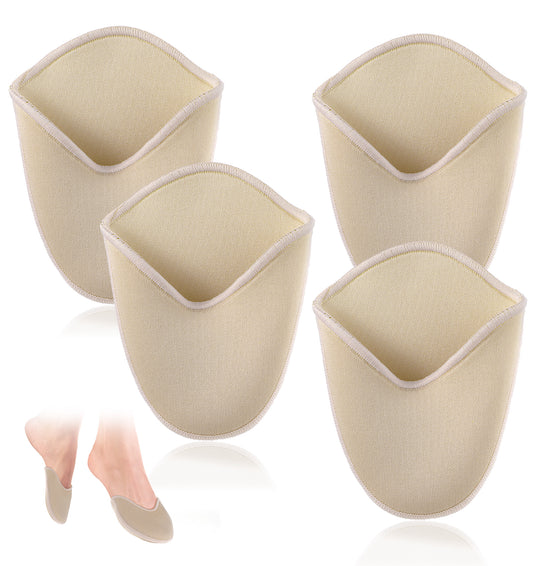 Ballet Toe Pads, Pointe Shoes Breathable Knit Half Socks with Anti-Slip Cushion, Seamless Toe Wrap Protector for Forefoot Pain Relief & Dance Foot Care
