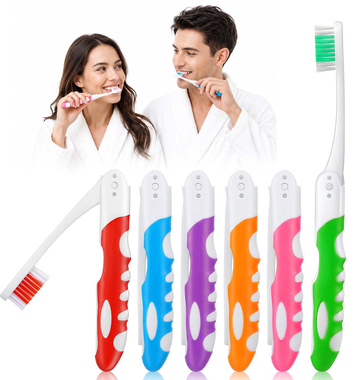 6 Pcs Toothbrush Travel, Compact Portable Toothbrush with Soft Bristles