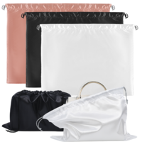 Classicseali 3 Pack Dust Bags for Handbags, 3 Sizes Silk Purse Dust Bags for Storage with Drawstring, 3 Colors Purse Dust Covers for Handbags, Shoes Bag for Travel Women, S & M & L