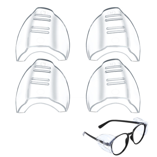 oruola Safety Glasses Side Shields,2 Pairs Shields Slip on Clear Side Shields for Prescription Glasses,Flexible Glasses Side Safety Protection Fits Small to Large Eyeglasses,Transparent TPU Material