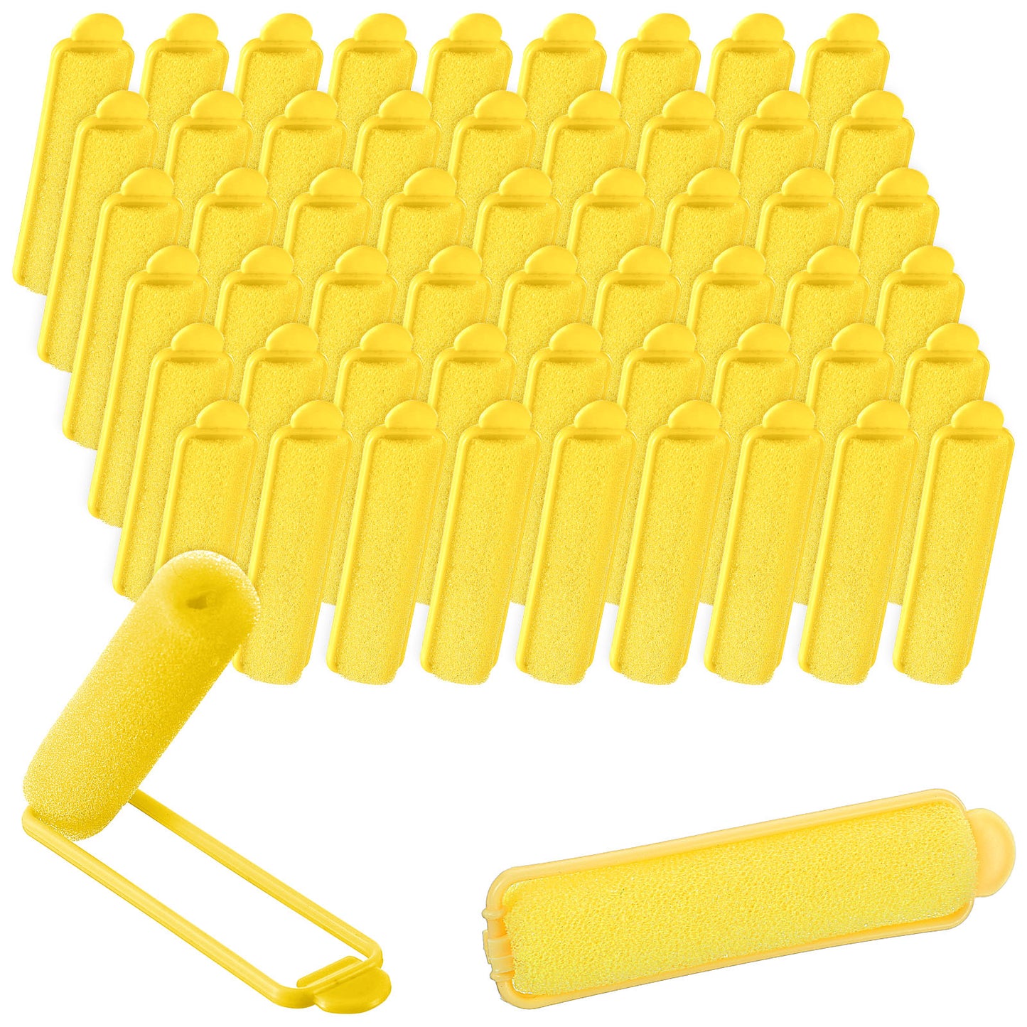 Oruola 56pcs Foam Rollers for Hair,2.67 In Foam Hair Rollers, Heatless Curlers for Fine Thin Hair,Sponge Rollers for Hair,Soft Hair Rollers for Hair Styling Long Short Hair Ladies Children (Yellow)