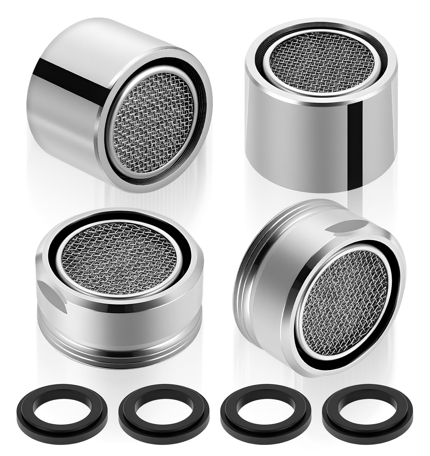 4PCS Tap Filter Nozzle, Kitchen Bathroom Faucet Aerator Replacement 15/16"&55/64" Male Female Thread Brass