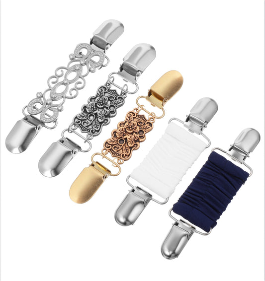 5PCS Cinch Clips for Clothes, Vintage Waist Tightener Pins for Dress Cardigan Sweater, Adjustable Fashion Accessories to Stop Gaping Women's Retro Clothing Decor & Travel Essentials