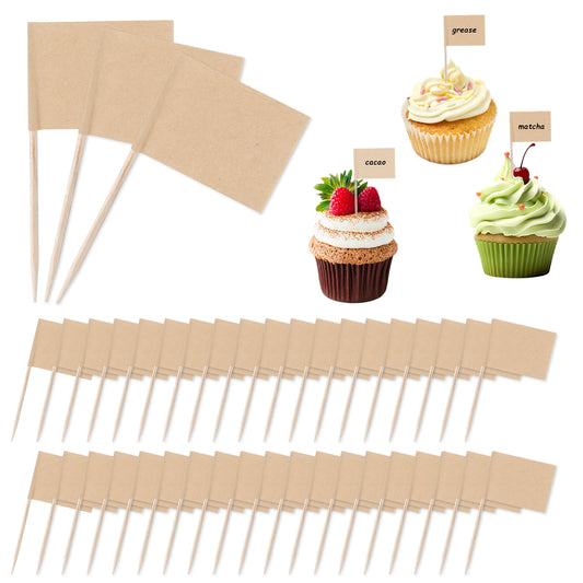 oruola 200Pcs Food Labels for Buffet, Blank Toothpick Flags, Cheese Markers, DIY Stick Flags, Charcuterie Labels, Party Decoration, Cocktail Picks for Party, Bar, Sport Events