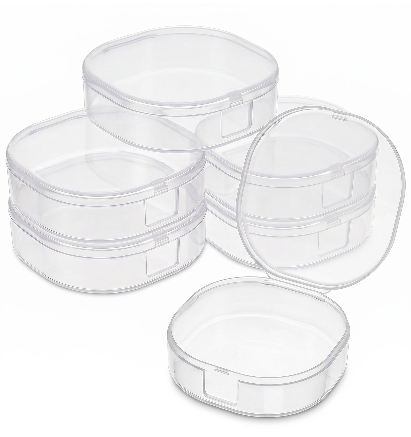 ValueBargain 6 Pack Cotton Pad Holder, Portable Travel Travel Cosmetic Containers, Plastic Travel Cotton Rounds Storage Container for Cosmetic Cotton Pads Organizer