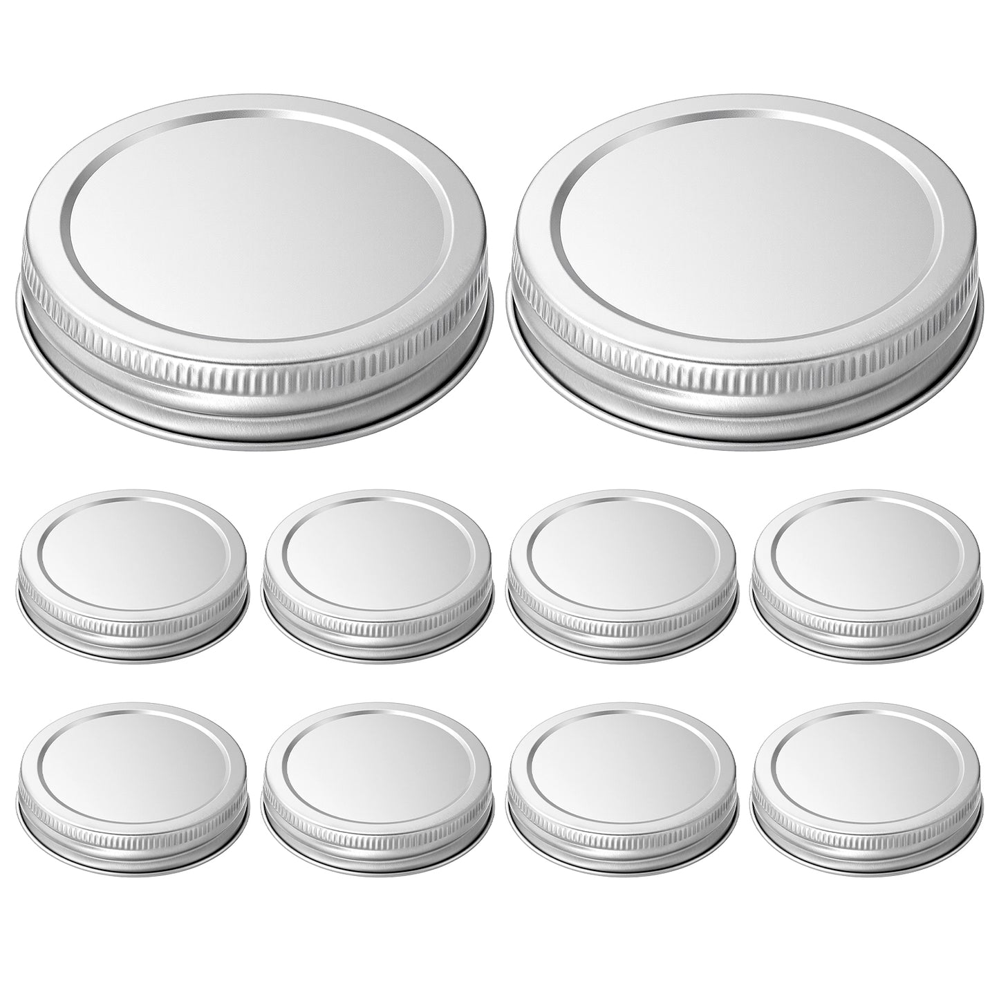 Guduling 10pcs Mason Jar Lids, 2.83in Tinplate lids of mason jars, Reusable Canning Lid Set, Leak Proof Fits Storage Jars, Jam Jar (Silver)