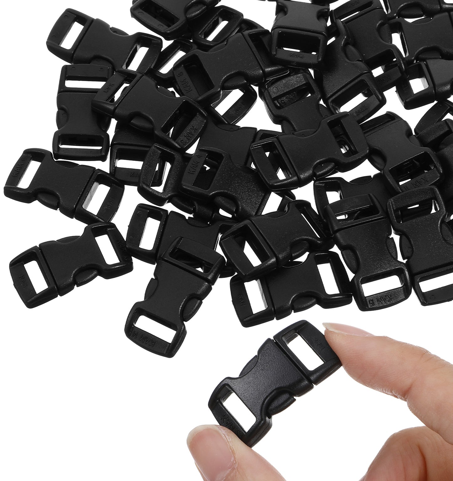ValueBargain Plastic Buckle Clips, 4Pcs Black Contoured Side Release Buckles Paracord Bracelets Clips, Durable Paracord Bracelets Connector for Crafting DIY Projects Outdoor Gear