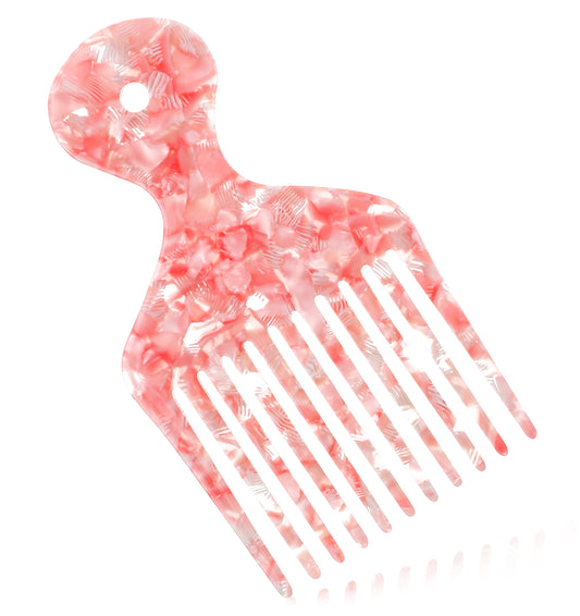 Wide Tooth Comb for Curls, Wide Tooth Comb Afro Styling Tool for Curls Detangling Lift Unisex Design Portable Grip Textured Hair Solution Gender Neutral Accessory Scalp Massage Hairbrush, Pink