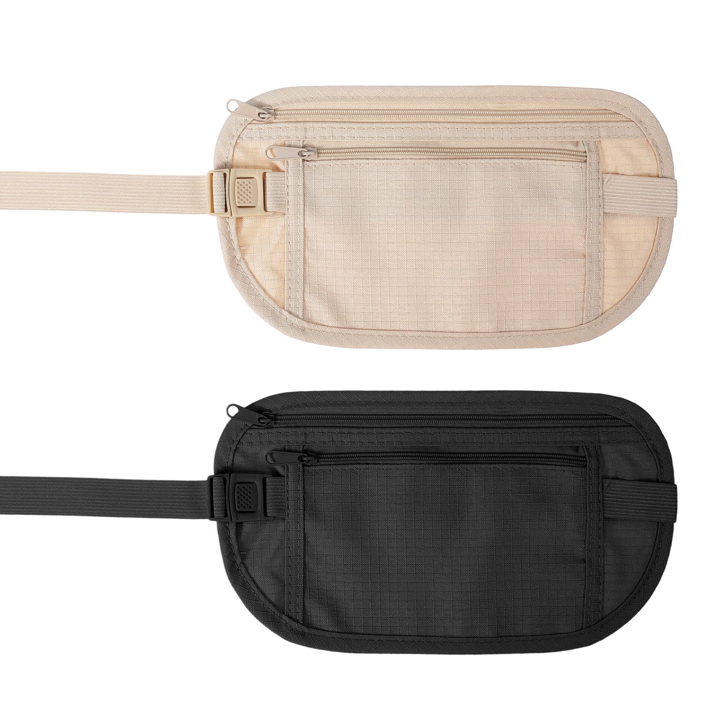 Guduling 2 Pcs Money Belt for Travel,Secure Travel Money Belt,Undercover Anti-Theft Moneys Belts for Cash Cards Passport Keys Mobile Phone for Me Women Running Dog Walking