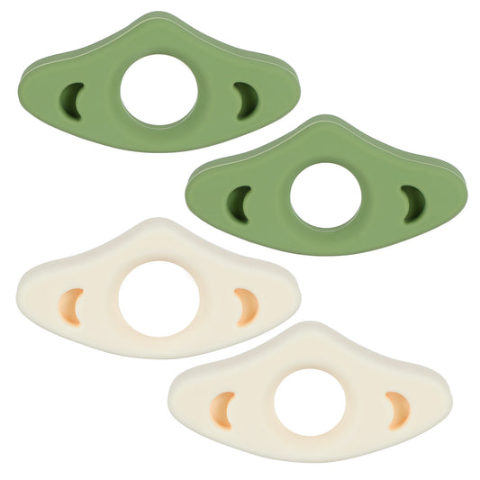 Oruola Silicone Thumb Book Page Holder, 4pcs Ergonomic Book Opener Holder for One-Handed Reading, Durable Reading Accessories Gift for Books Lovers, Teachers, Students (Beige, Green)