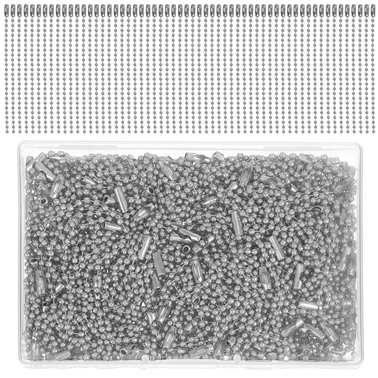 Oruola 200-Pack Ball Chain Bulk, Bead Chain for Jewelry Making DIY Crafts, Silver Stainless Steel Dog Tag Chains,0.39 in Long 2.4 mm Ball Chains Necklace