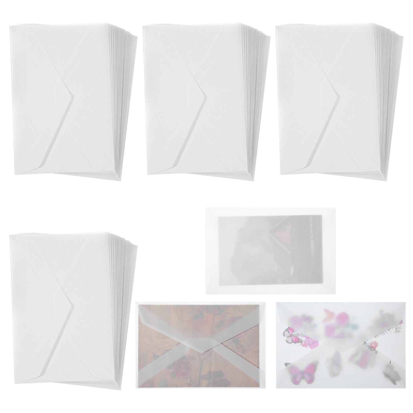 Elegaperma 80PCS Vellum Paper, Premium Translucent Vellum Envelopes Designed as Elegant Plain Cards and Envelopes for Wedding Invitations and Creative Projects
