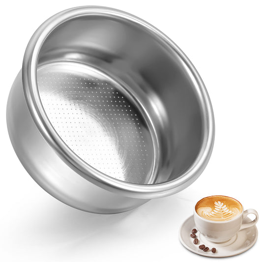 Oruola 54mm Portafilter Basket,Metal Coffee Filter,54mm Stainless Steel Pressurized Porous Double Cup Coffee Filter for Portafilter Coffee Machine,Paperless and Permanently Reusable