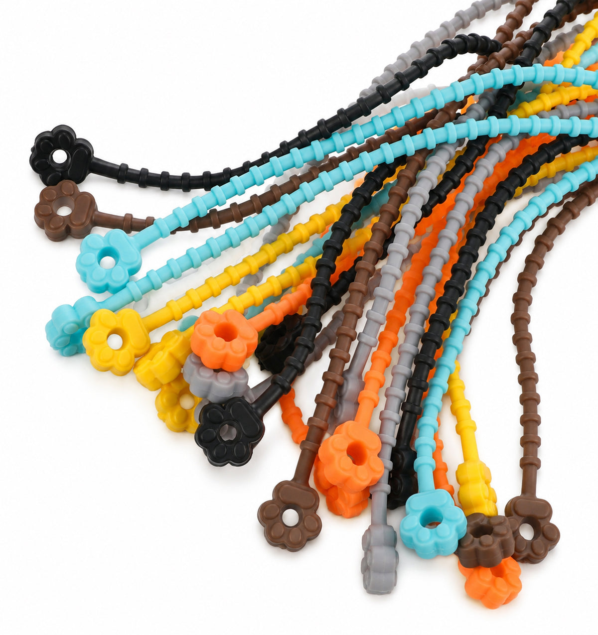 24 Pcs Silicone Zip Ties, Reusable Twist Ties Self-Locking