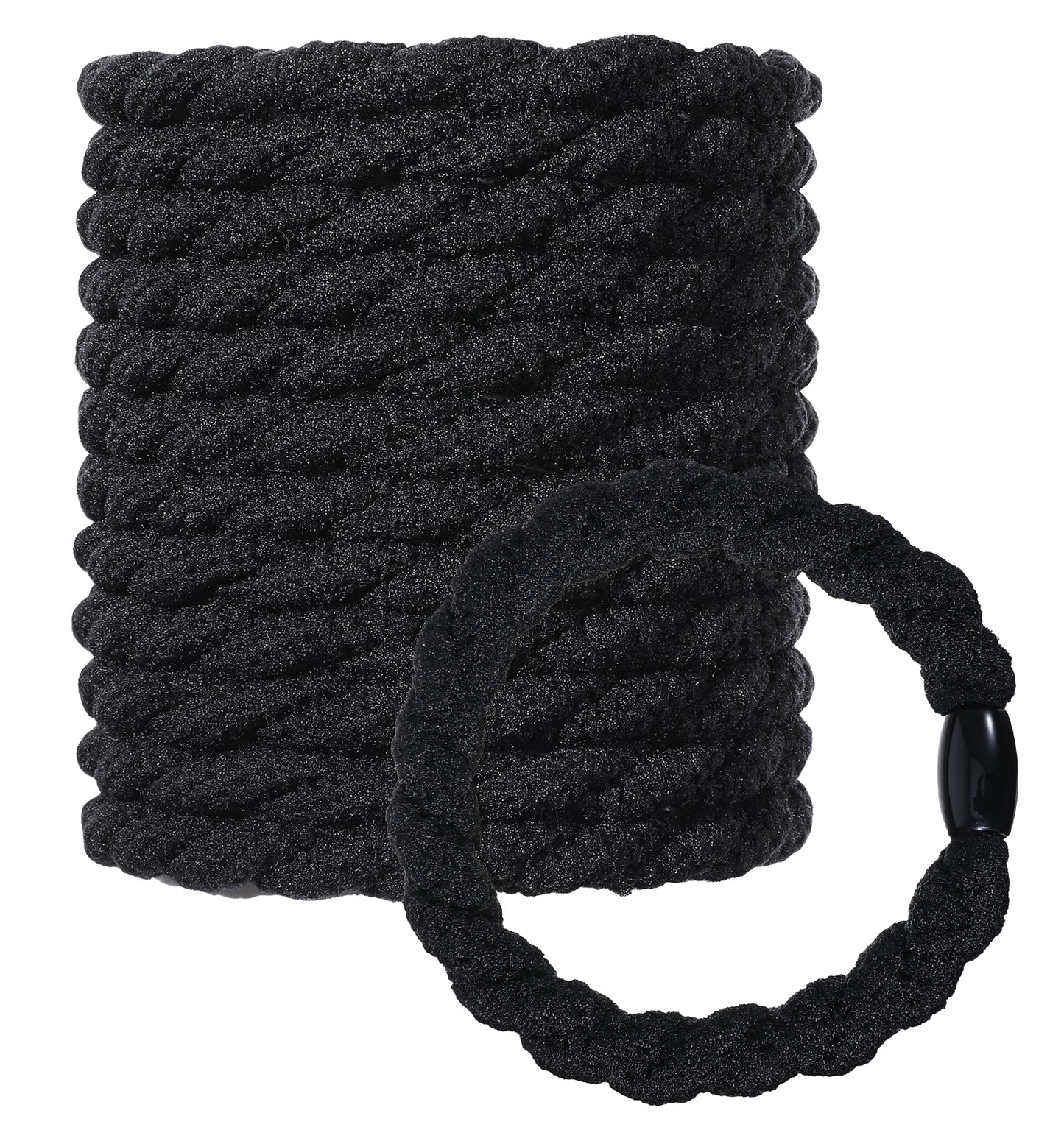 12 Pcs Hair Ties for Men, Black Hair Ties for Men & Women, Durable Black Elastic Bands for Long Hairs, Thick & Thin Hairs, Ponytail and Bun