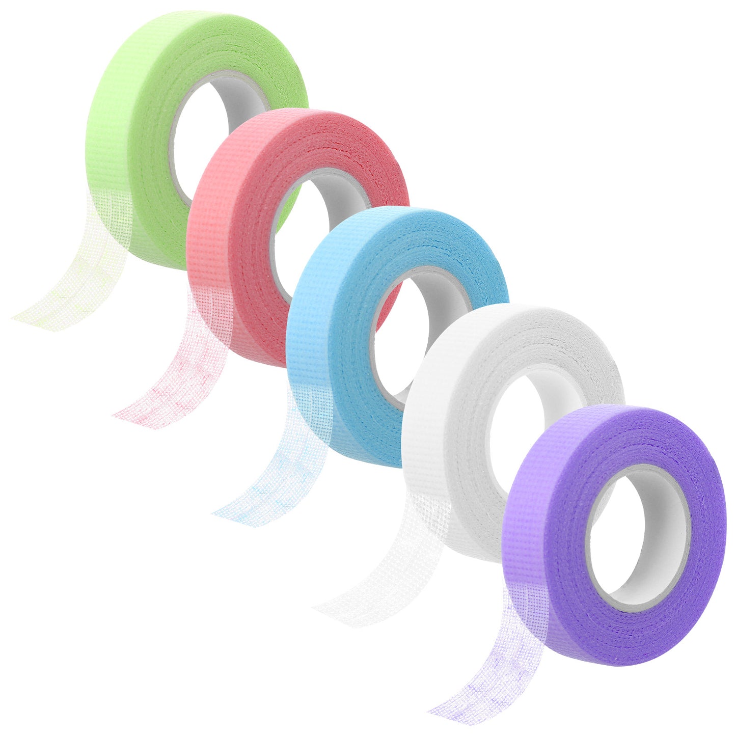 guduling 5pcs Eyeshadow Tape, Eyelash Tape, Eyeliner Tapes, Non-Woven Material, Microporous and Breathable, Suitable for Sensitive Skin, 5 Colors