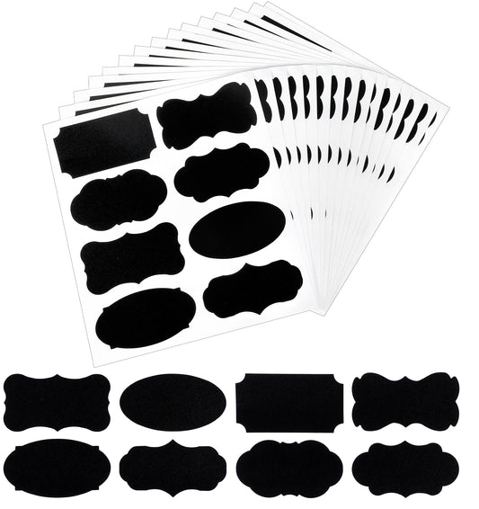 120 Blackboard Tags Free Chalk - Food Labels for Kitchen or Food Storage Bottles