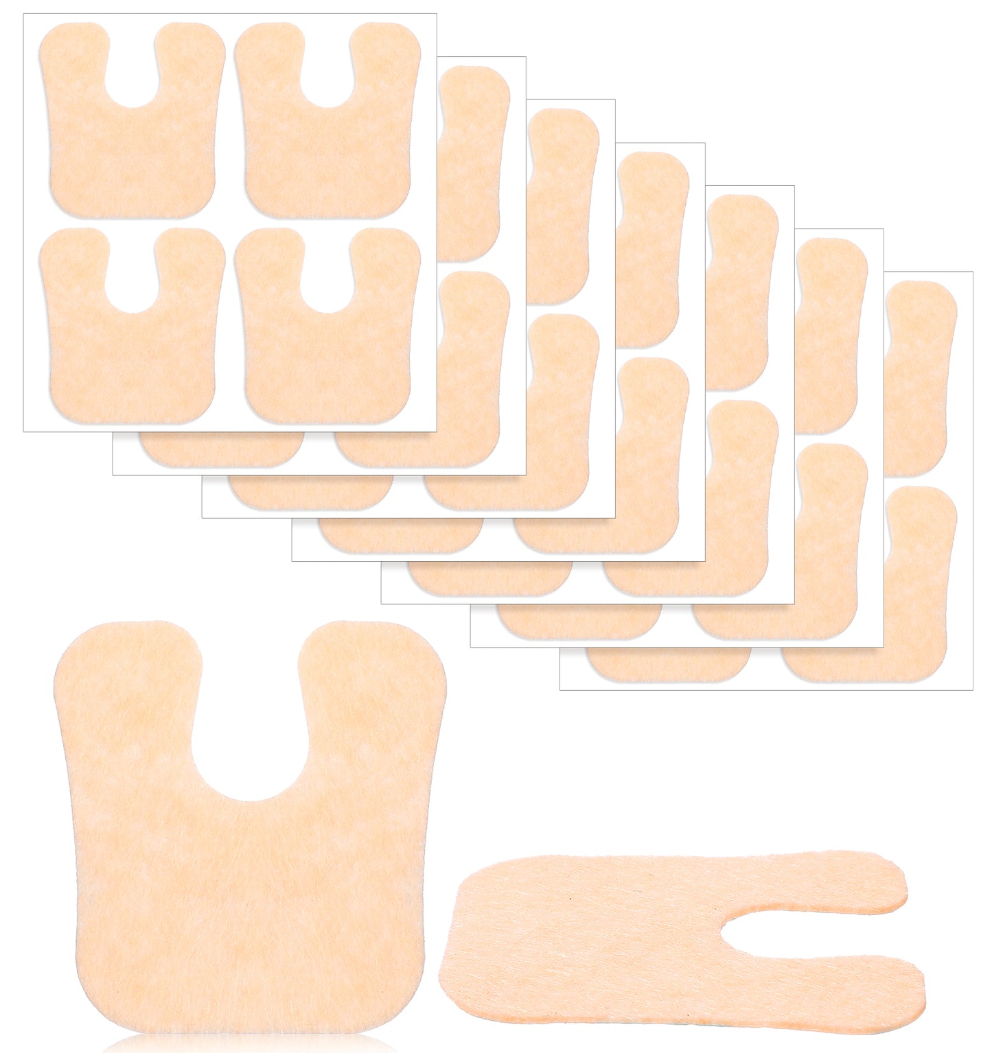 Callus Pads, 28Pcs Corn Pads for Feet U-Shaped Self-Adhesive Foot Pads Pressure Relief for Corns Calluses on Toes, Heels Ball of Foot, Stops Shoe Rubbing