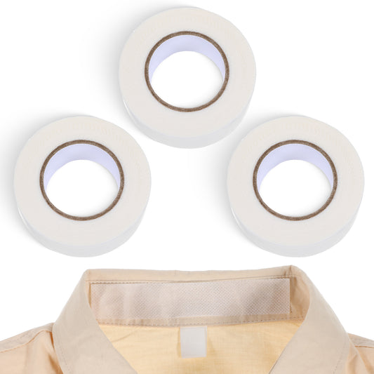 Oruola 3 Rolls Collar Protectors for Mens Shirts,Self-adhesive Collar Protectors for Shirts,Disposable White Shirt Neck Collar Protector Tape for Women Men Invisible Liner Patches Against Sweat Stain