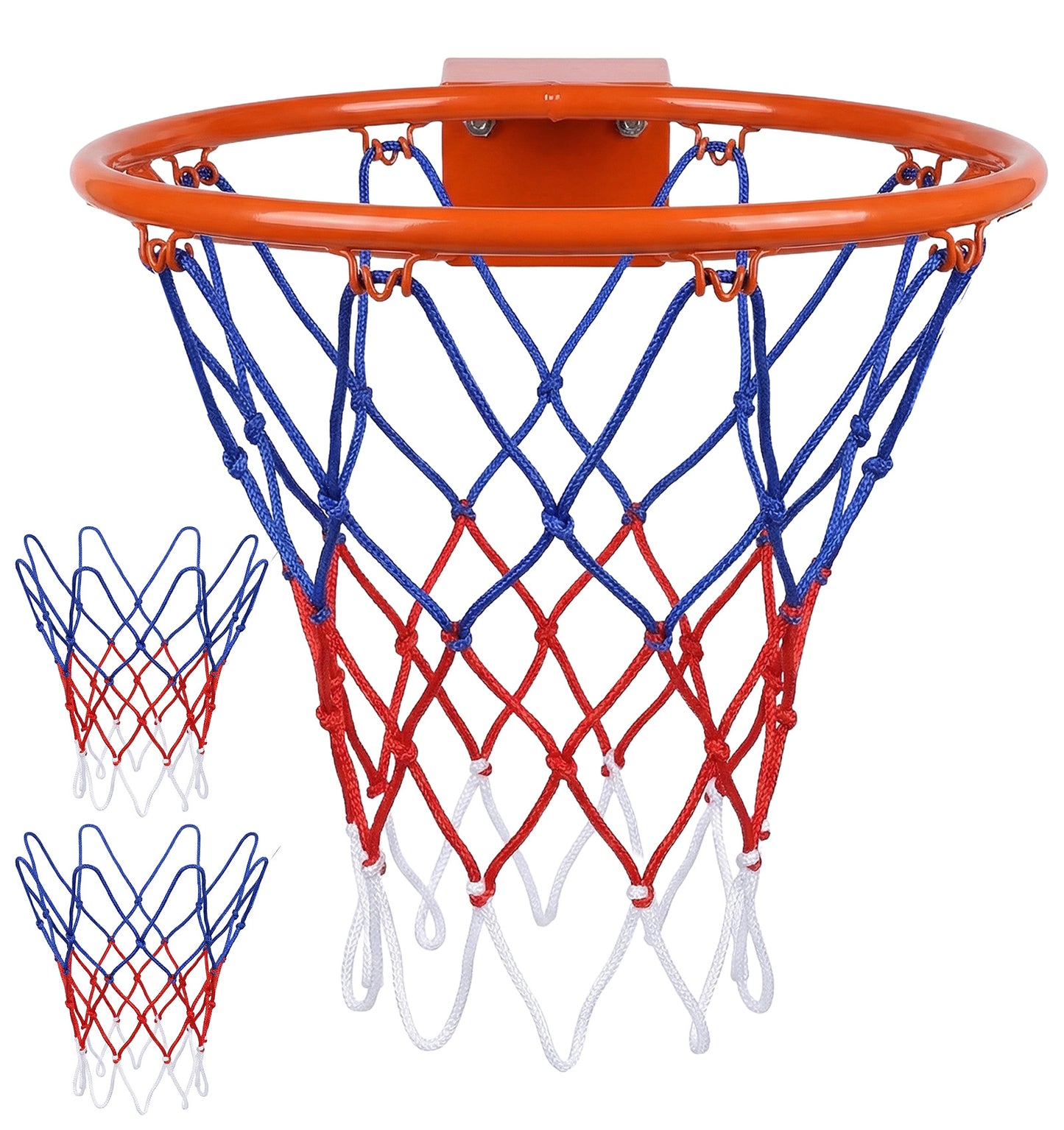 2 Pack Basketball Net, Basketball Net Outdoor Replacement 8 Loops Indoor & Outdoor Basketballs Hoop Nets for Doors, Walls, Hoops, Easy Installation