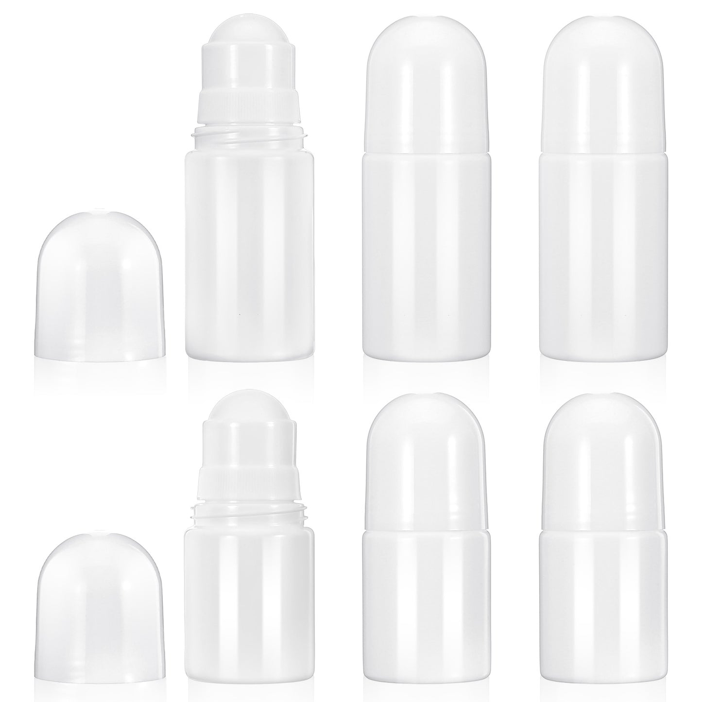 guduling 6 Pcs 30mL/50mL Empty Roll on Bottles,Refillable Roller Ball Applicator,Refillable Roller White Plastic Anti-perspirant Rollers Ball Perfume Bottles for DIY Deodorants,Essential Oils