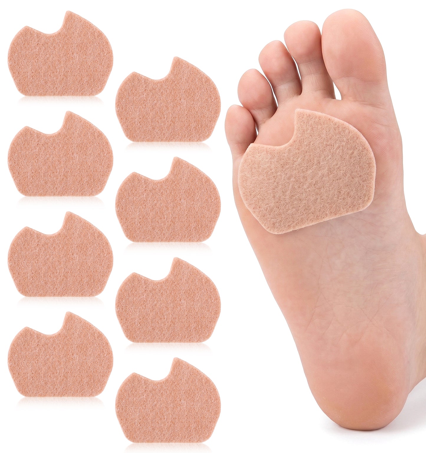 16 Pcs Sesamoiditis Pads, Felt Metatarsal Pad for Sesamoiditis Pain Relief, Self-Adhesive Forefoot Cushion