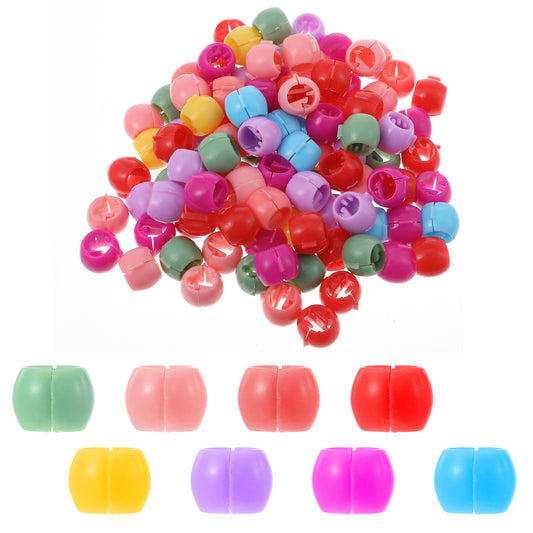 Classicseali 100PCS Beads for Hair, Plastic Round Hair Beads for Girls, Rainbow Mini Kids Hairs Bead, Lightweight and Portable, Suitable for Children Girls and Women Accessories, Colorful