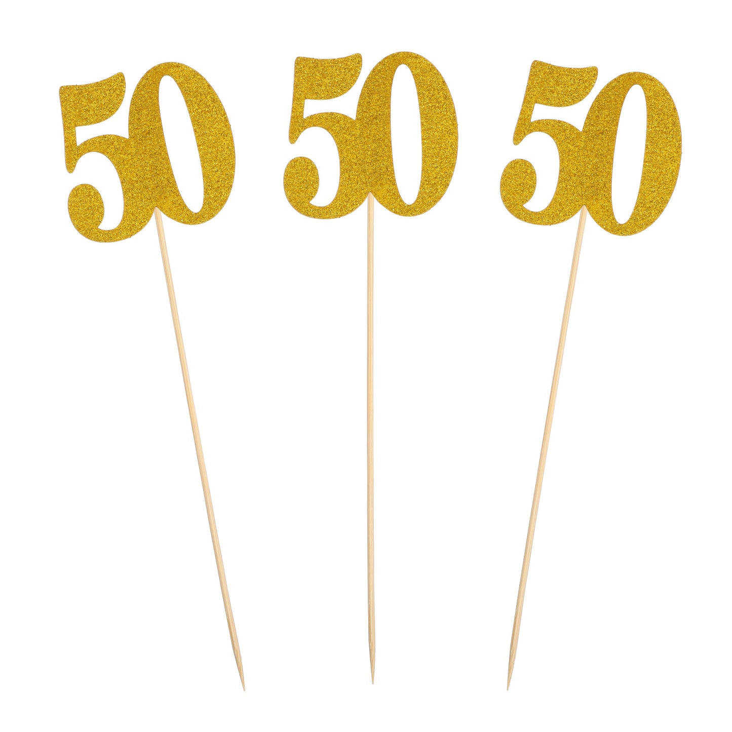 Elegaperma 24Pcs 50th Birthday Table Decorations, Golden 50th Table Decorations Set, Floral Vase Centerpiece Sticks for 50th Anniversary Decorations,Cake Topper Displays
