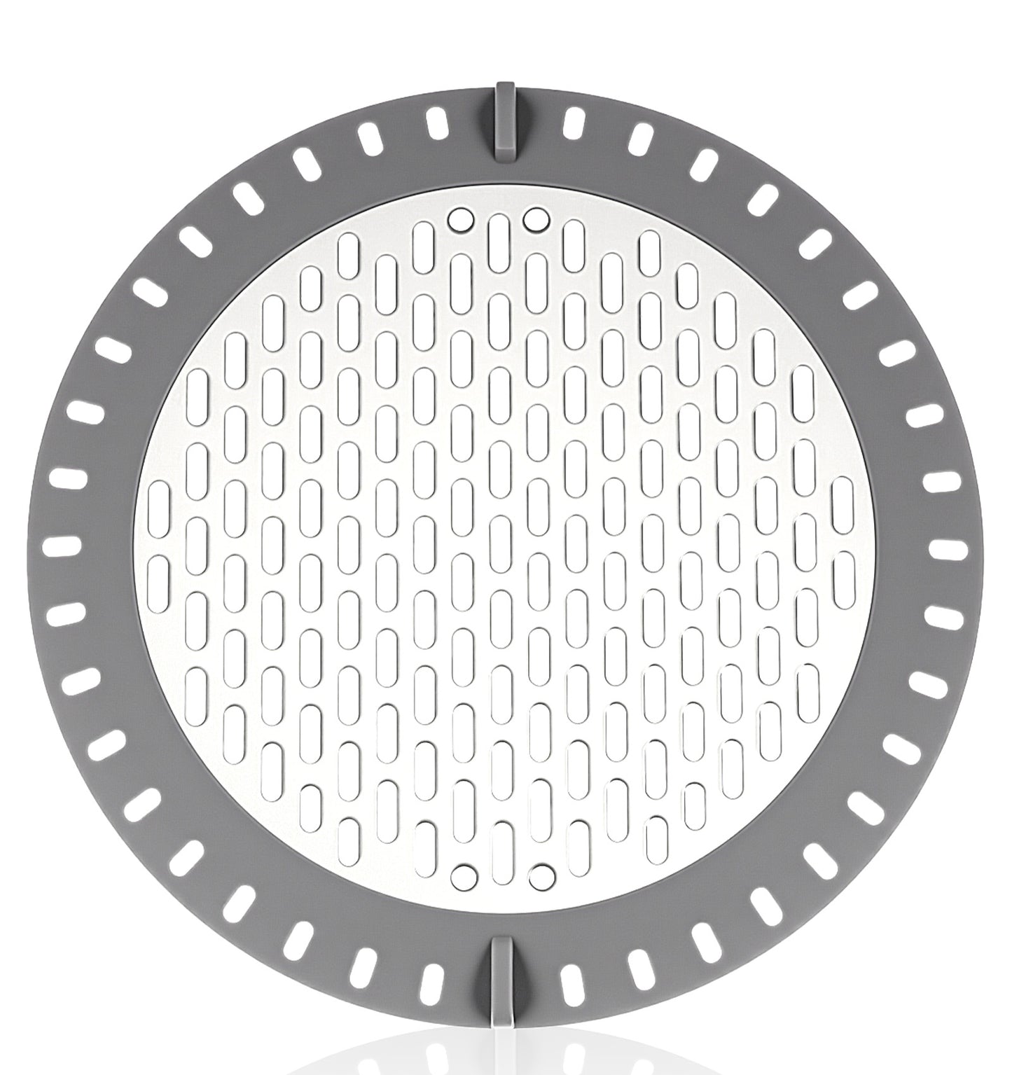 Shower Hair Catcher, 4.7" Shower Drain Hair Catcher Drain Cover for Flat & Domed Floors Stainless Steel Trap with Silicone Rim High-Flow Strainer Prevents Clogs - Gray